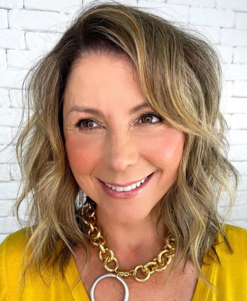 Medium Length Hair Idea for Women over 50