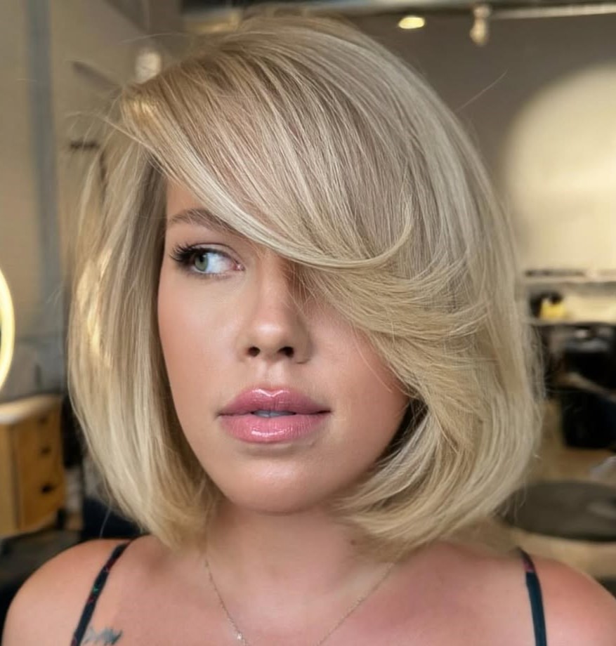 Old Money Blonde Bob with Bangs