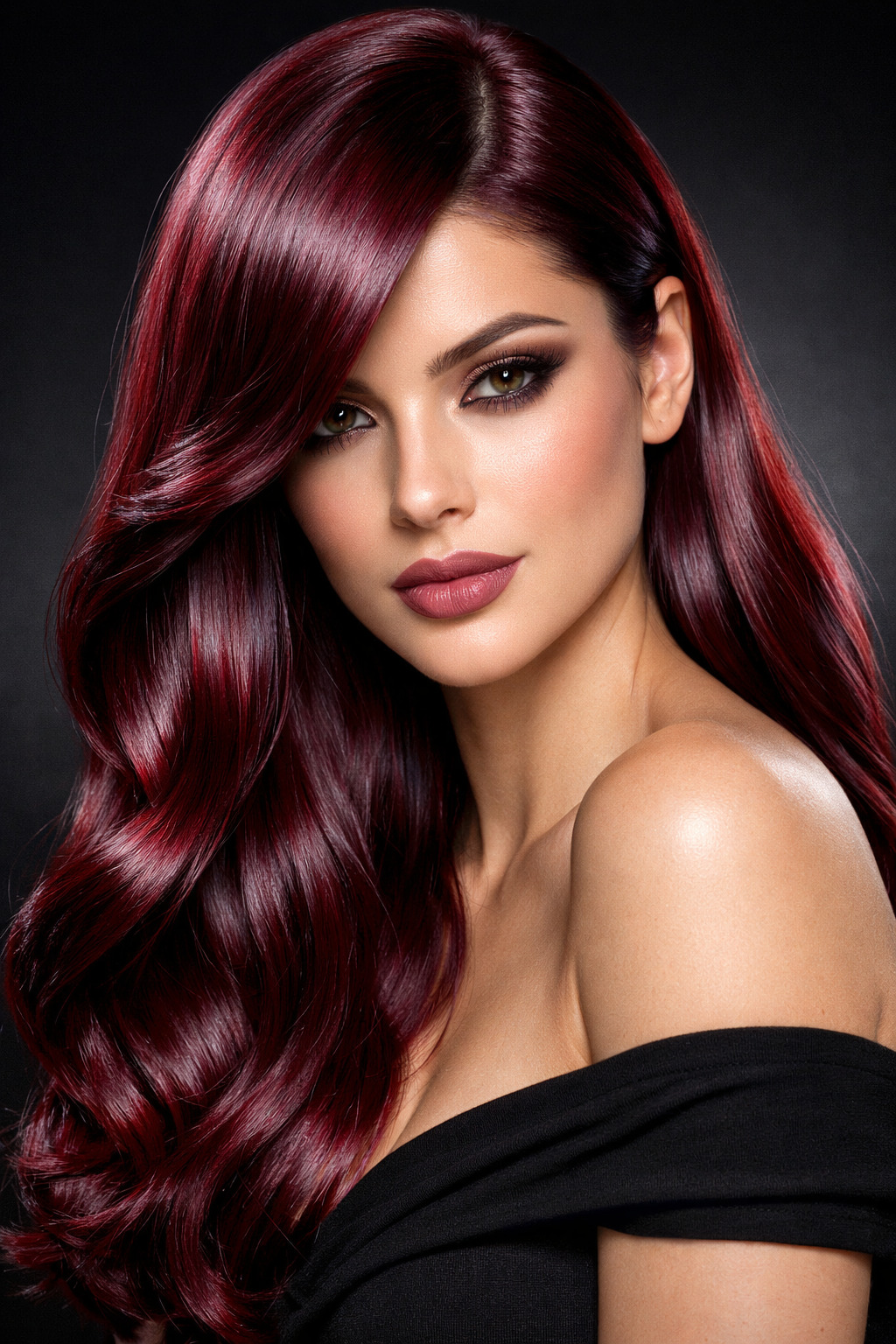 Where to See Yourself with a Rich Burgundy Hair Color with a Free Online Filter