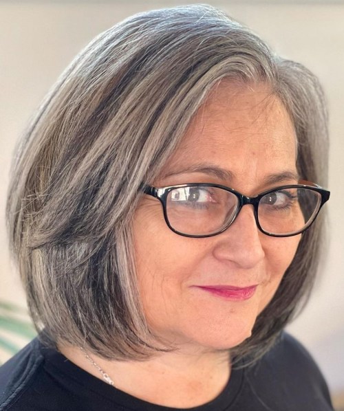 Cute Rounded Salt and Papper Bob