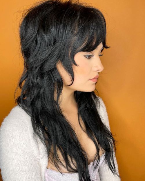 Fancy Long Wolf Hairstyle for Brunettes