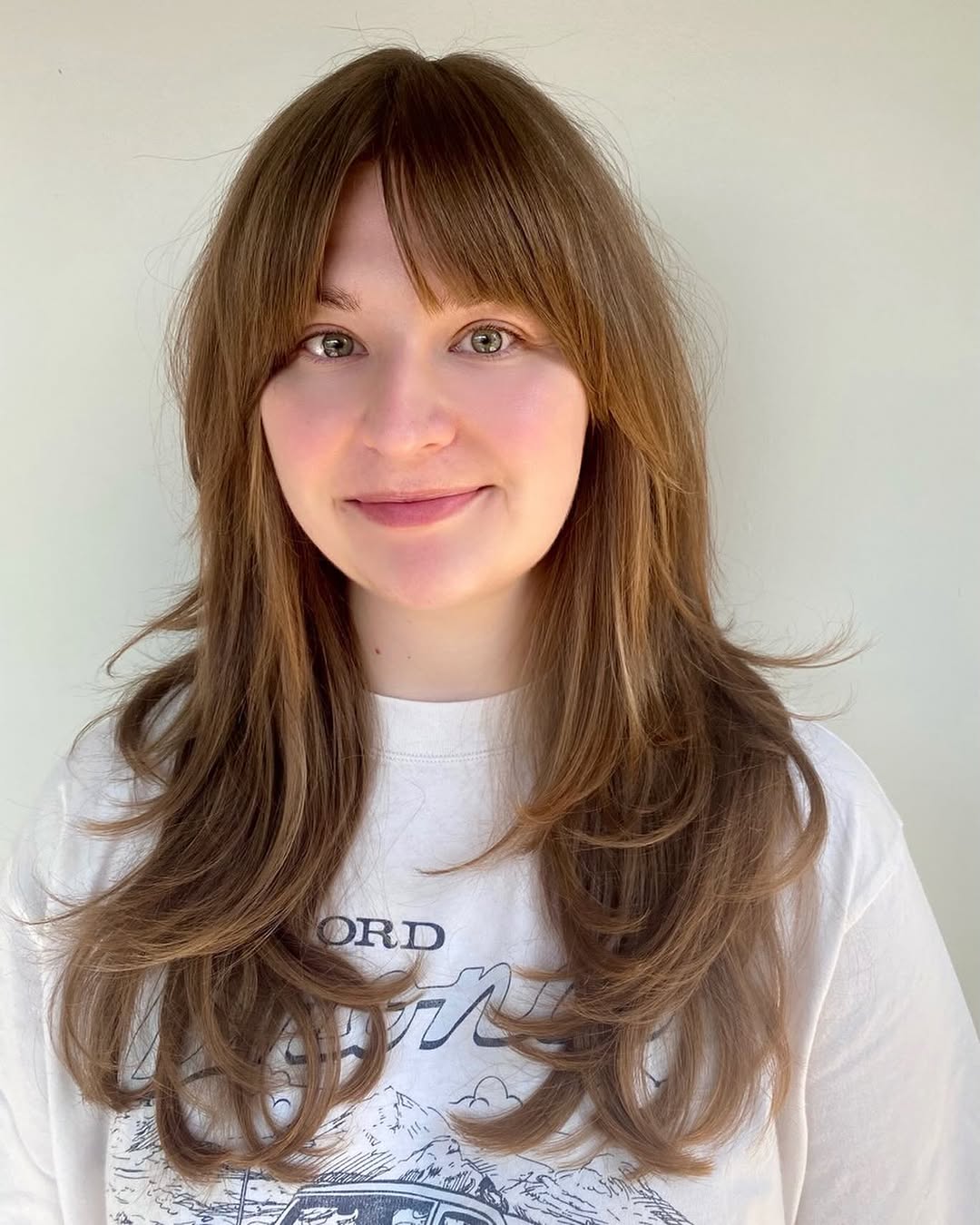 Long Layered cut with Birkin Bangs