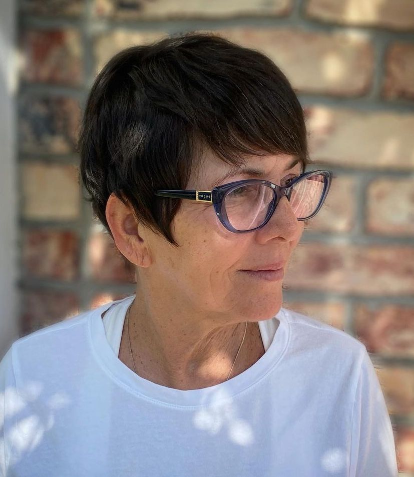 Brown Wash and Go Pixie Cut for Over 60