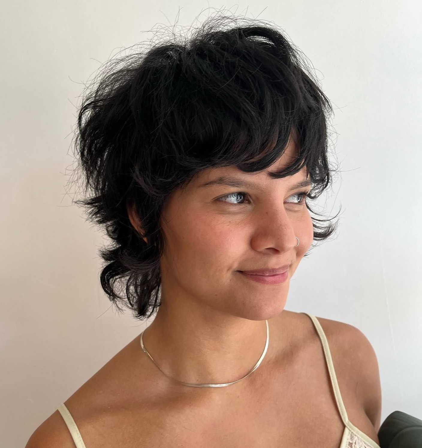 Neck Length Wolf Cut for Thick Hair