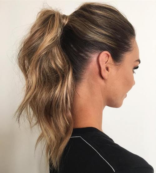 Wavy Ponytail With A Wrap