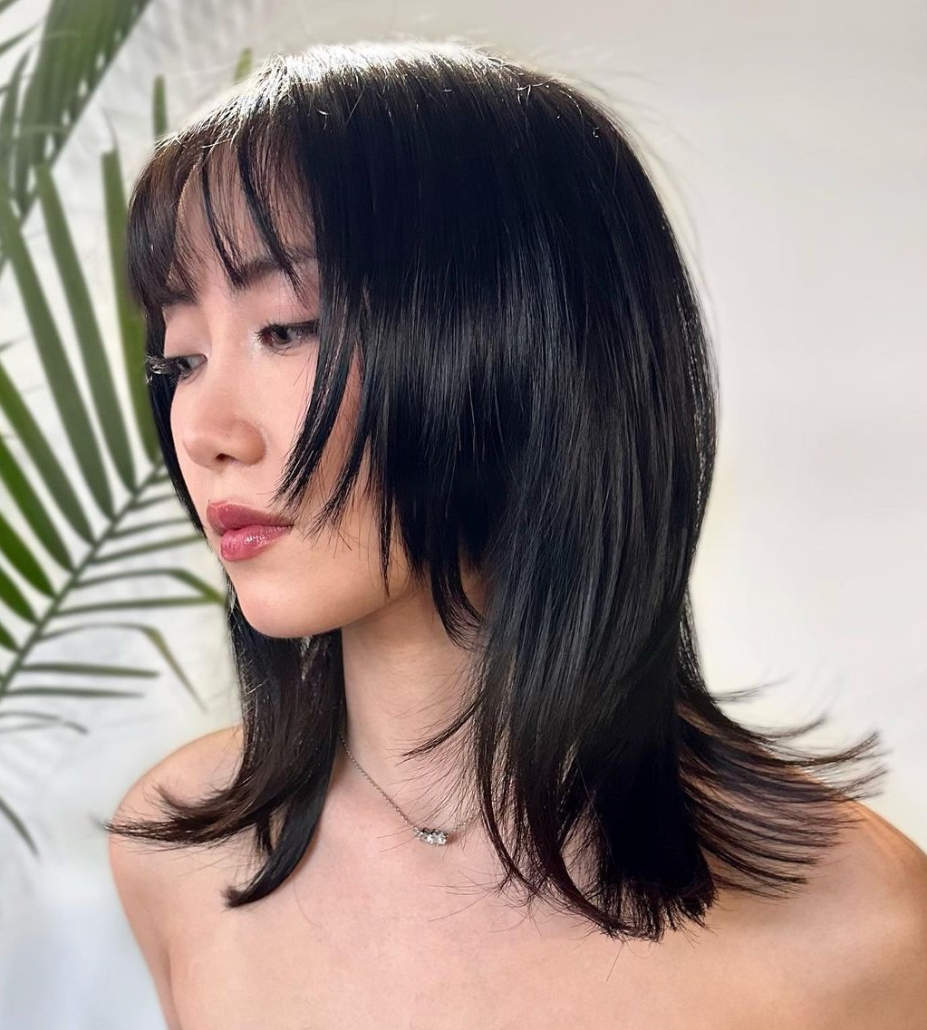 Wolf Cut with Soft Bangs Wolf Cut with Soft Bangs