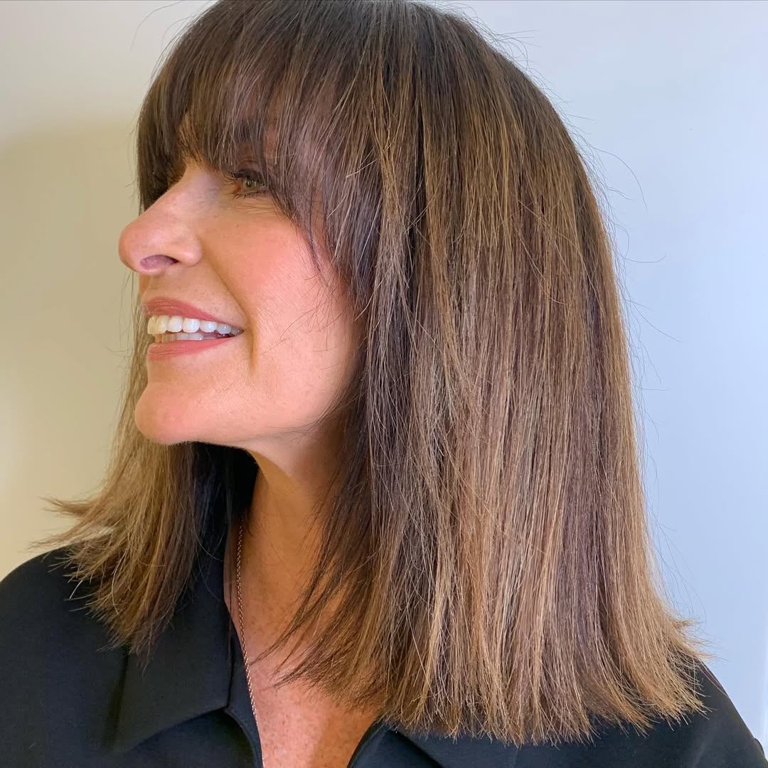 Mid-Length Blunt Cut for Mature Ladies