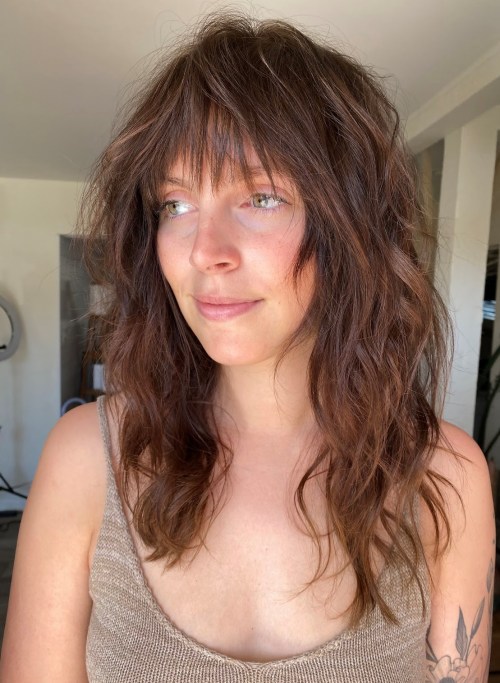 Wolf Cut with Soft Curtain Bangs