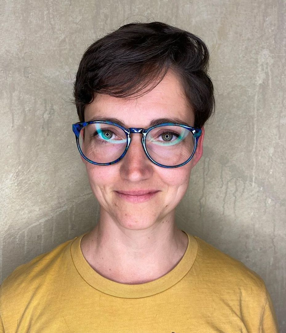 Blowout Pixie Style for Women with Glasses