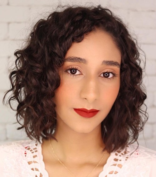 Romantic Shoulder Length Cut for Curly Hair