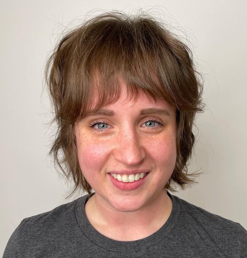 Short Shag for Women with High Forehead