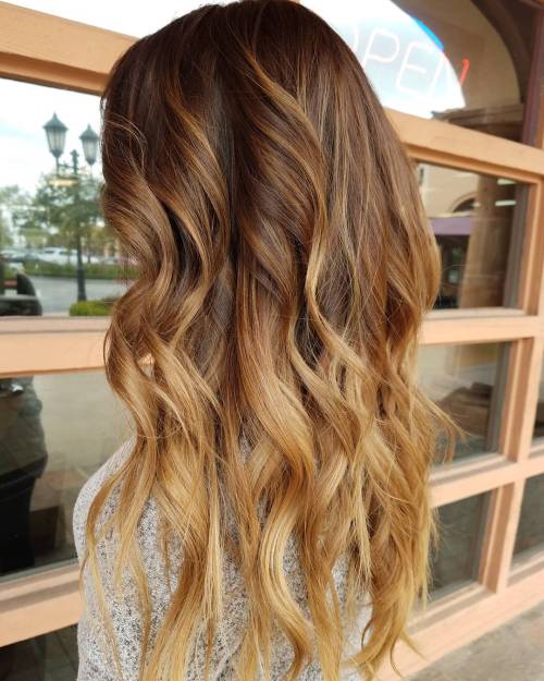 Golden Blonde Balayage for Brown Hair