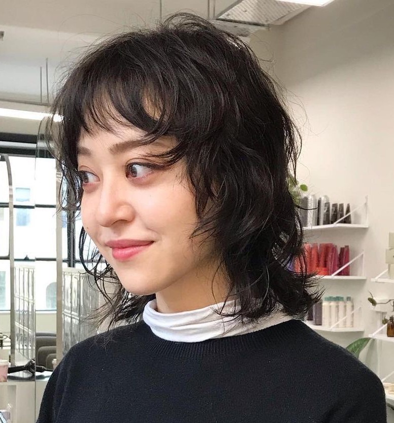 Korean Wolf Cut on Curly Hair