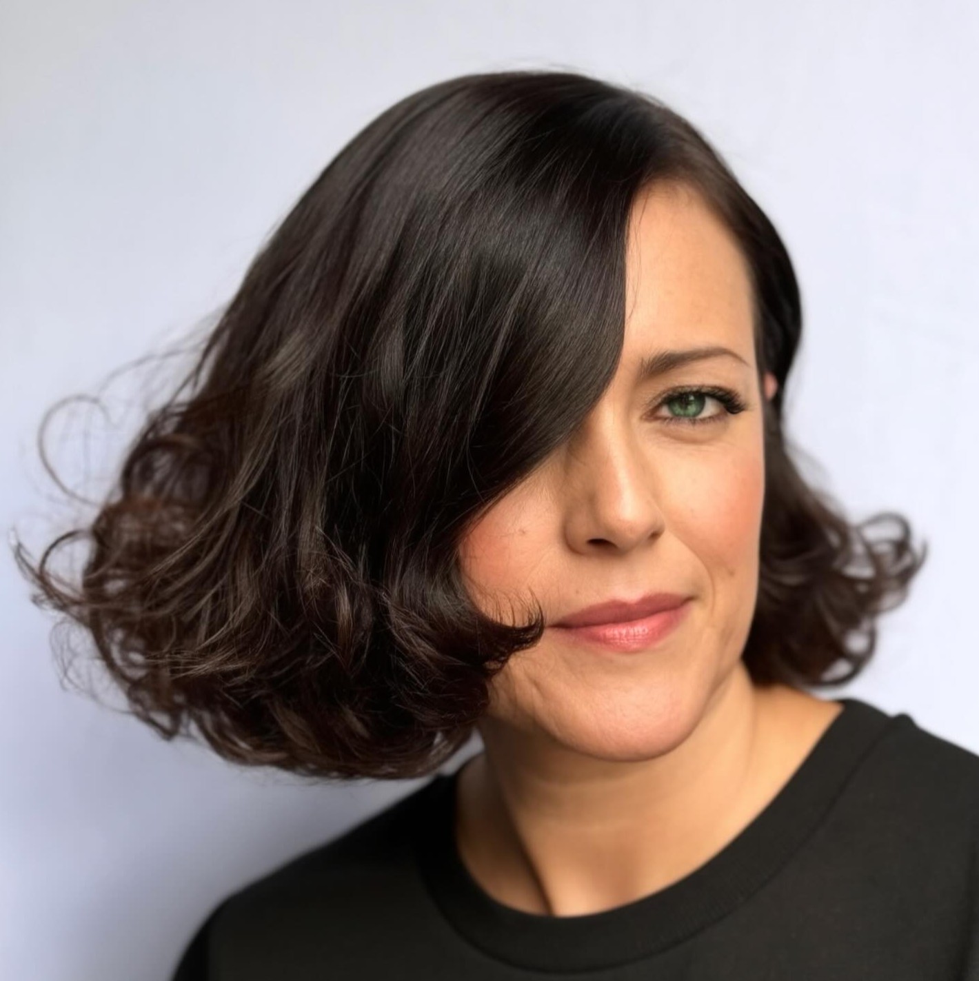 Curled Voluminous Bob After 40