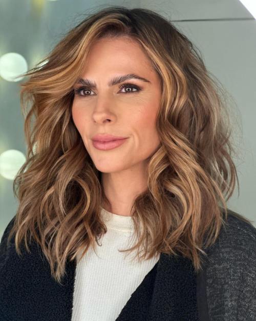 Shoulder Length Curled Shag Over 40