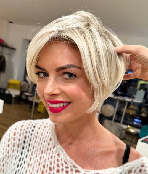 Teased Bright Blonde Bixie Hairstyle
