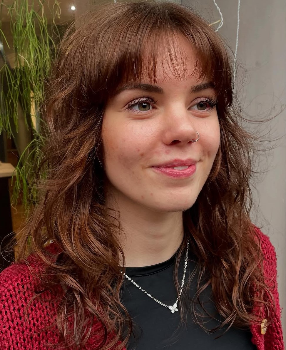 Shag Haircut with Wispy Bangs