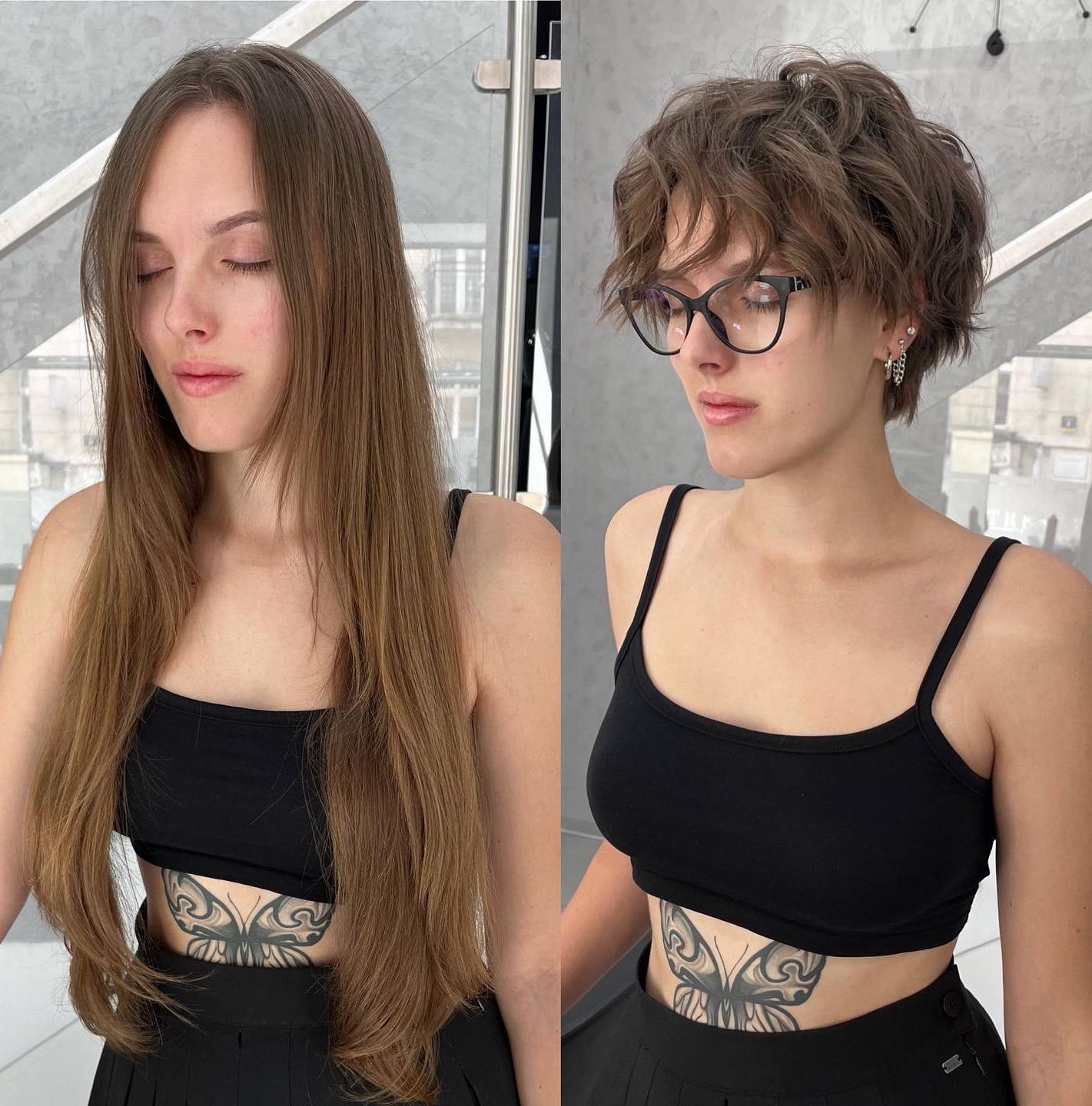 Wavy Pixie Bob with Longer Bangs