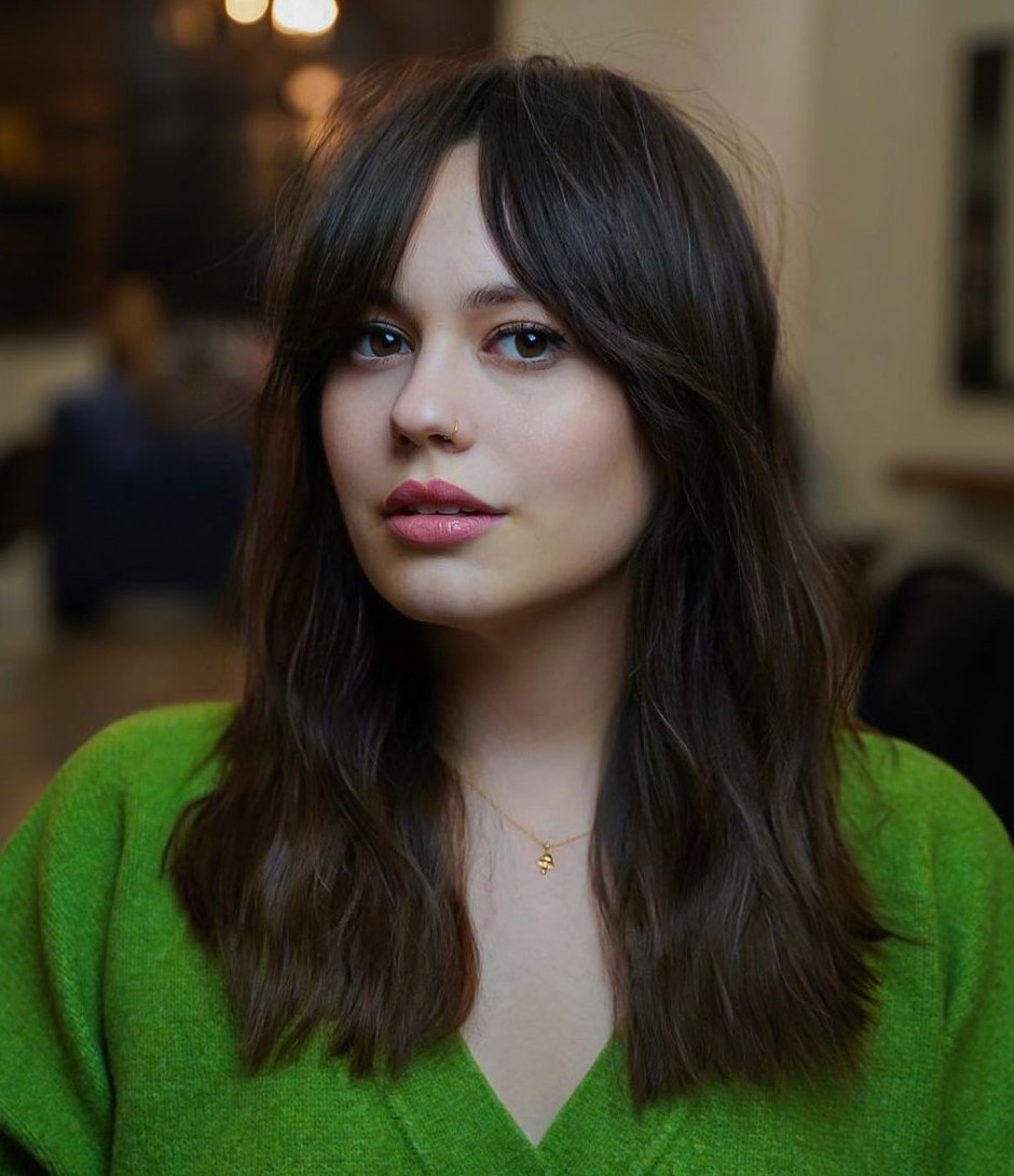 Curtain Bangs on Dark Thick Hair