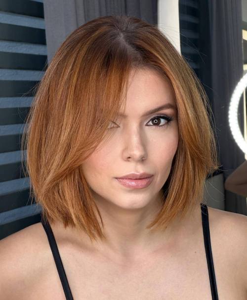 Long Layered Curtain Bangs For Bob