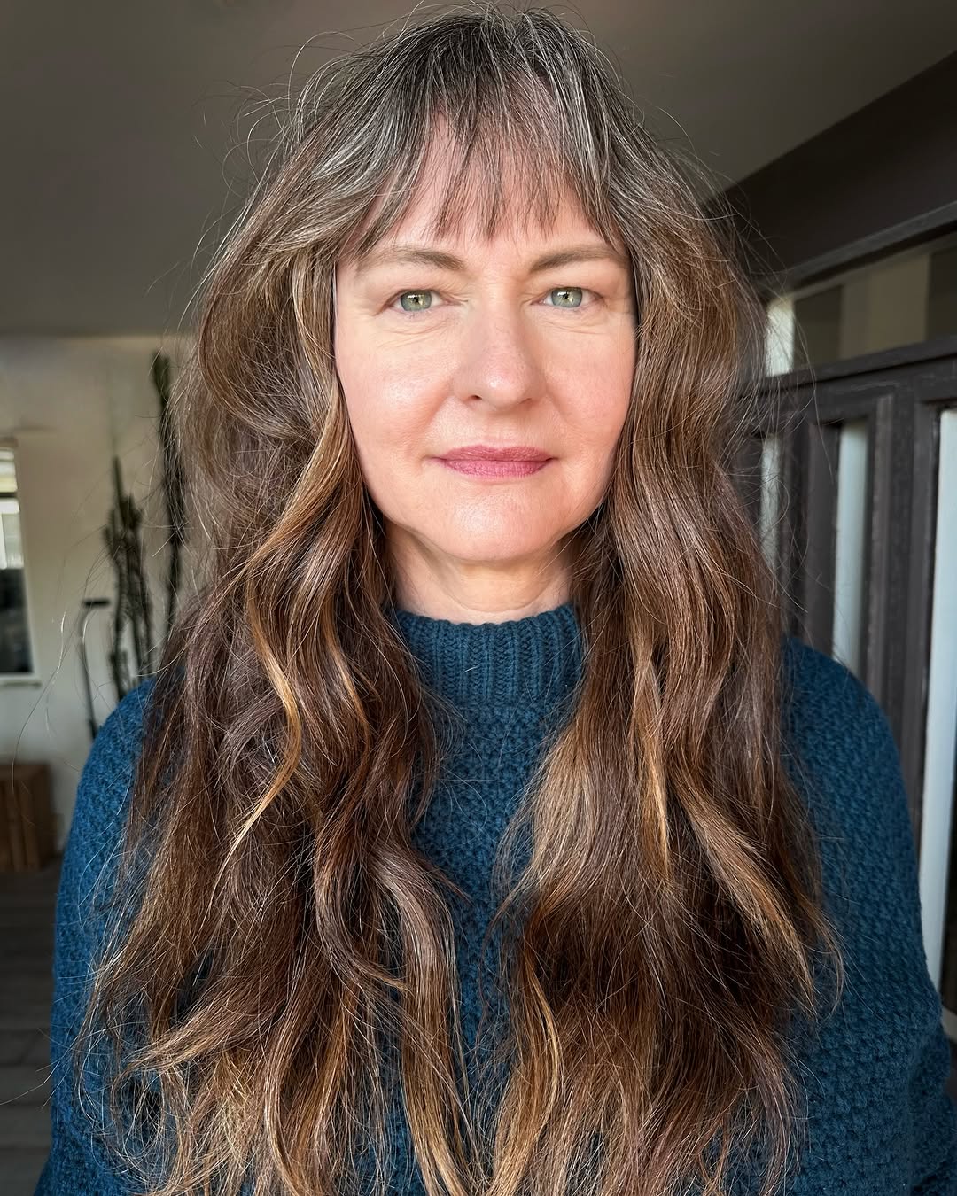 Face-Framing Long Haircut for Women Over 60