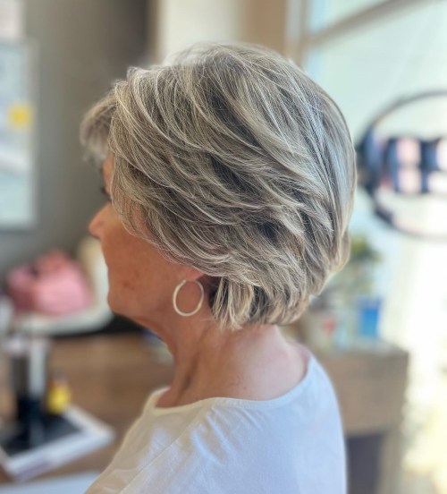 Thick Hair Feathered Bixie Over 60