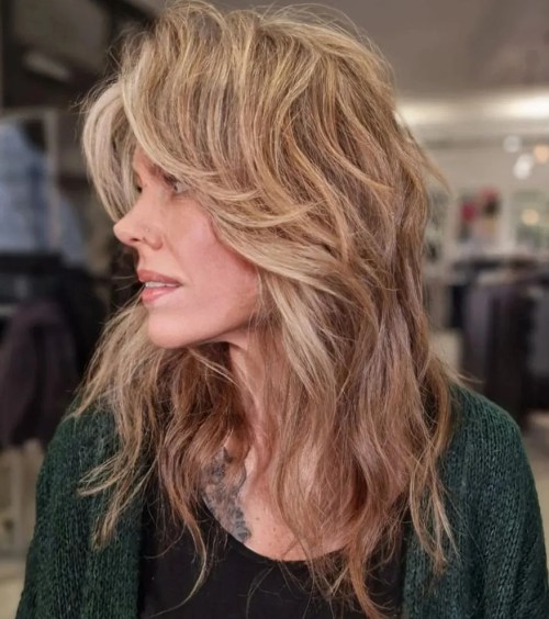 Modern Wolf Haircut for Women Over 50