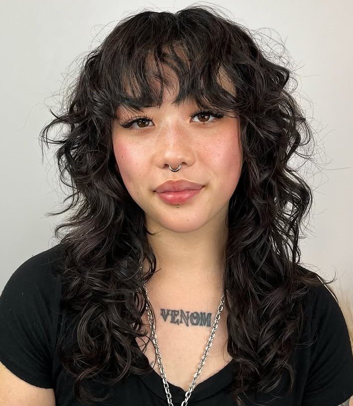 Curly Shag with Cascading Layers