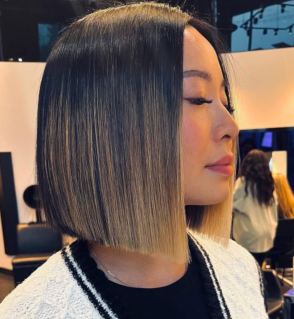 Geometric Bob for Straight Hair