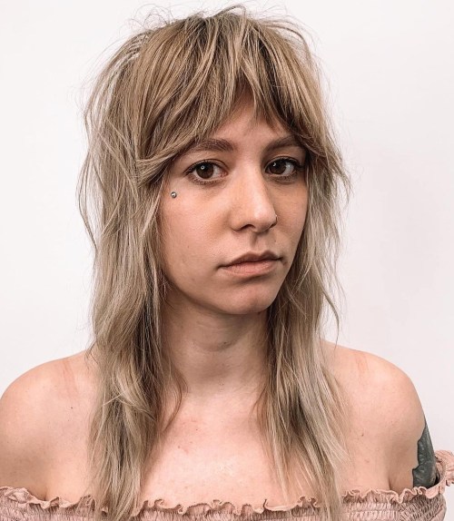 Razored Shaggy Wolf Cut for Thin Locks