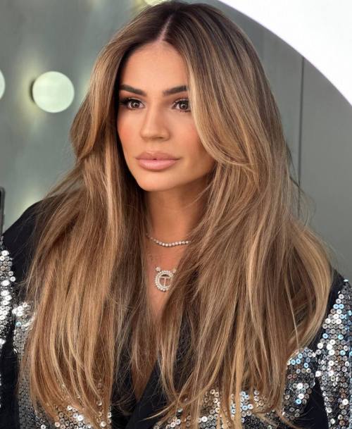 Center Parted Straight Mane with Textured Layers