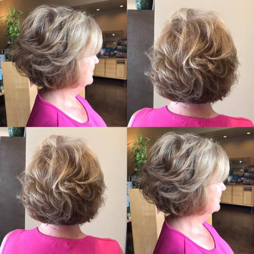 Feathered Bronde Bob Over 60