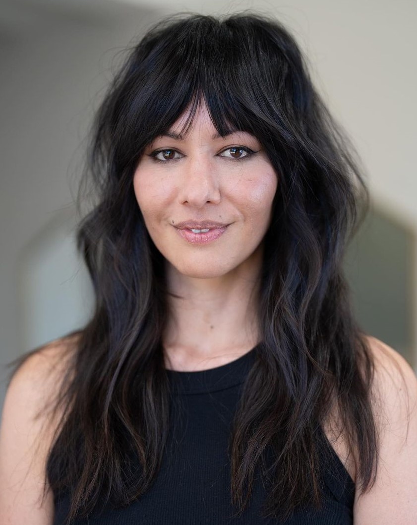 Soft Long Shag with Bottleneck Bangs