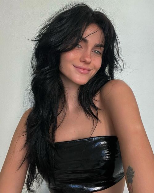 Wispy Modern Black Shag for Long Hair