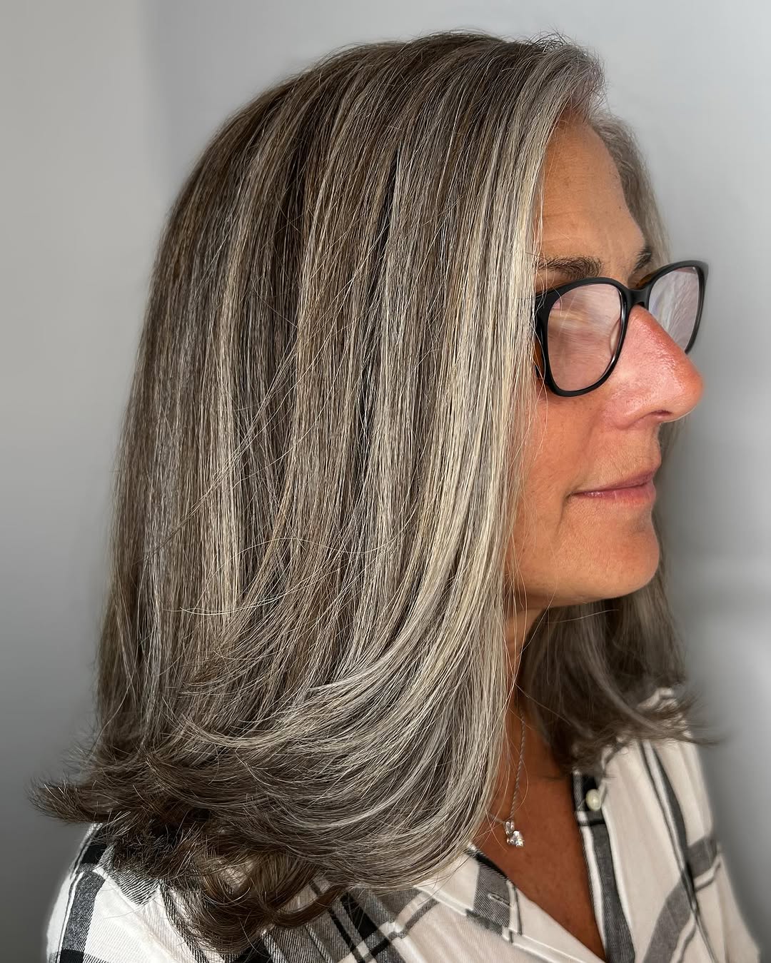 Layered Hairstyle for Women Over with Glasses