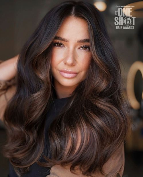 Chocolate and Cinnamon Balayage with Sparkles