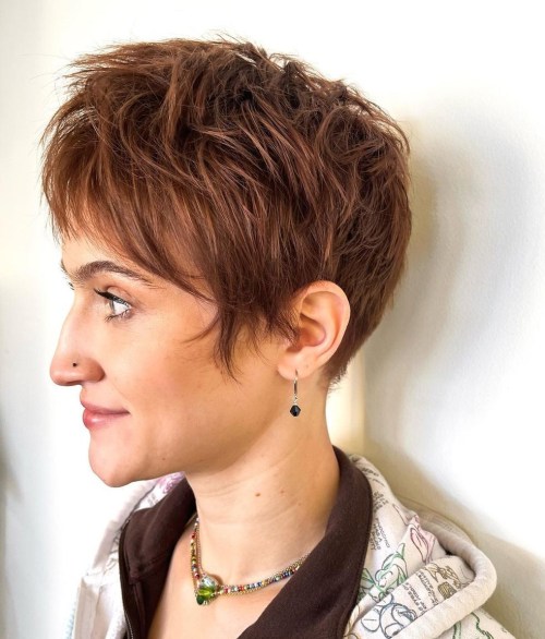 Chopped Shaggy Pixie with Added Height