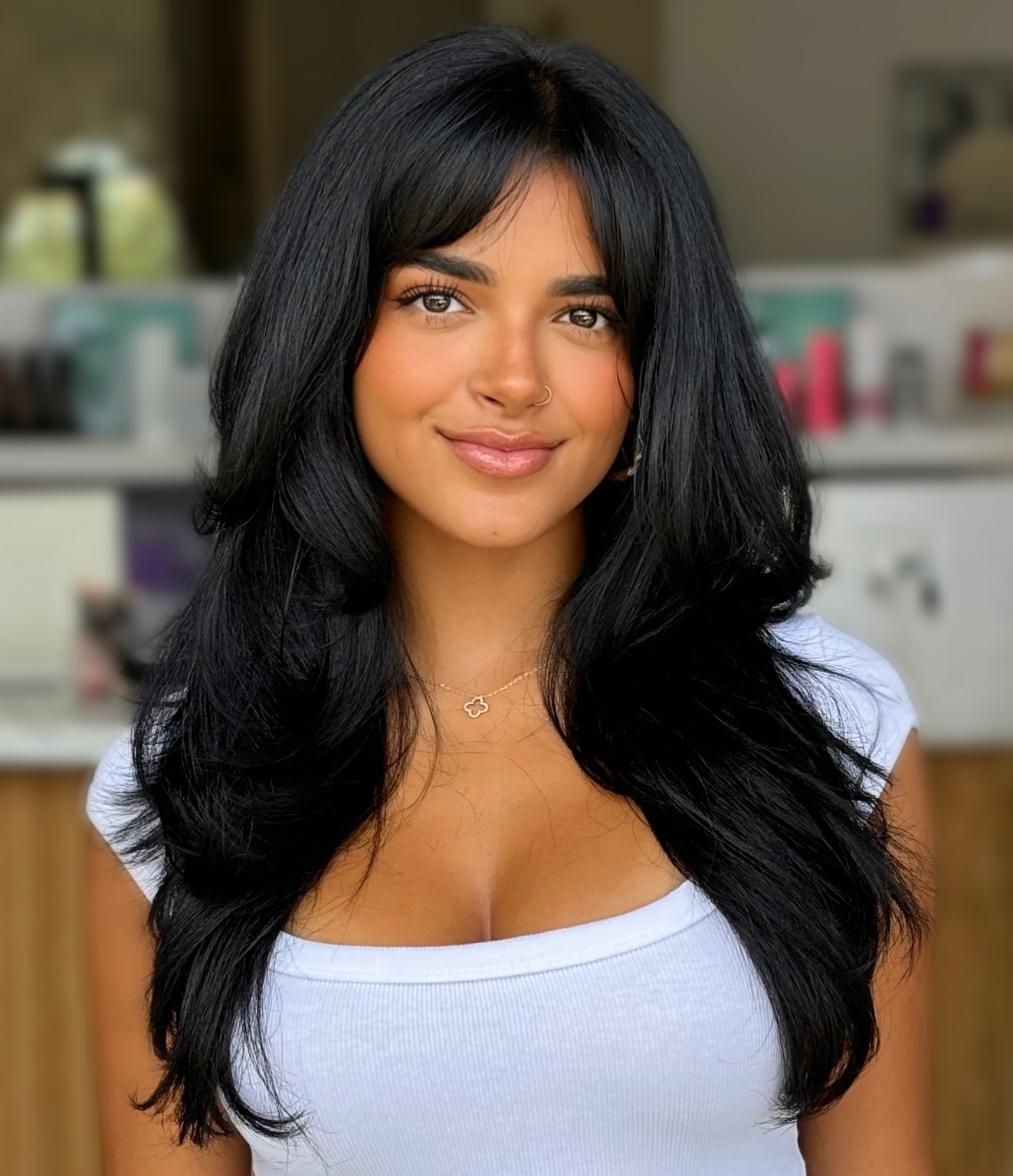 Curtain Bangs with a Center Part