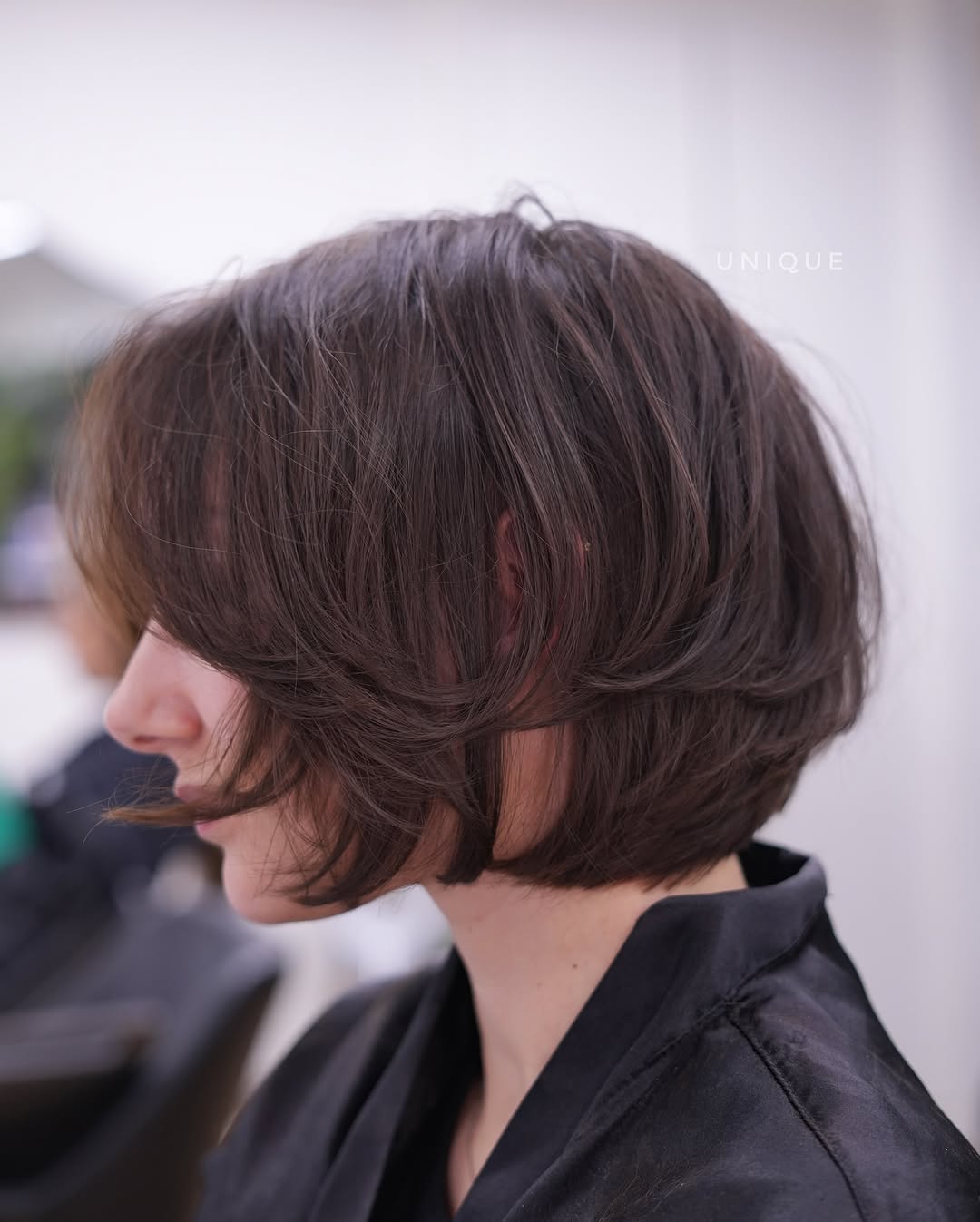 Short Straight Bob with Butterfly Layers