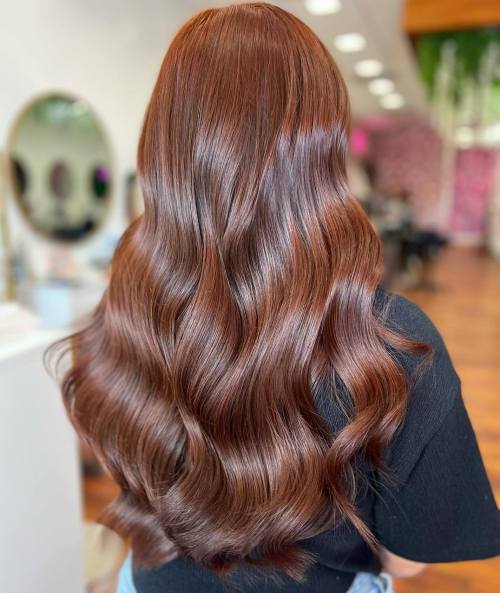 Long Glazed Auburn Waves