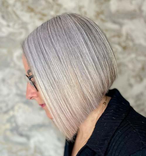 Straight Inverted Bob for Women Over 50