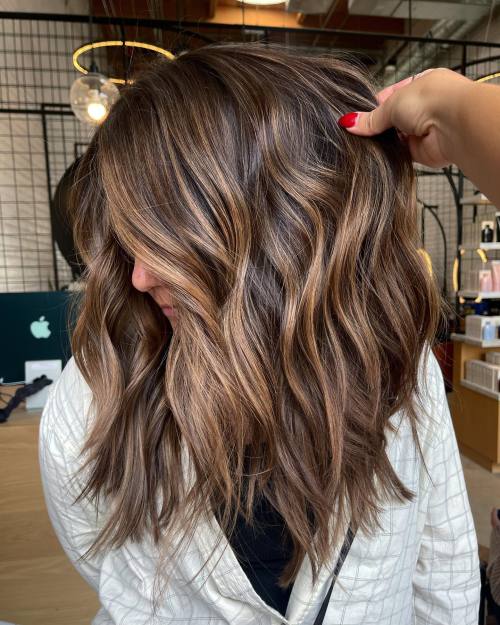 Milk Chocolate Hair with Apricot Highlights