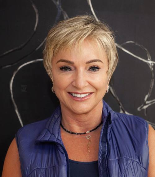 Short Layered Bronde Hairstyle Over 50