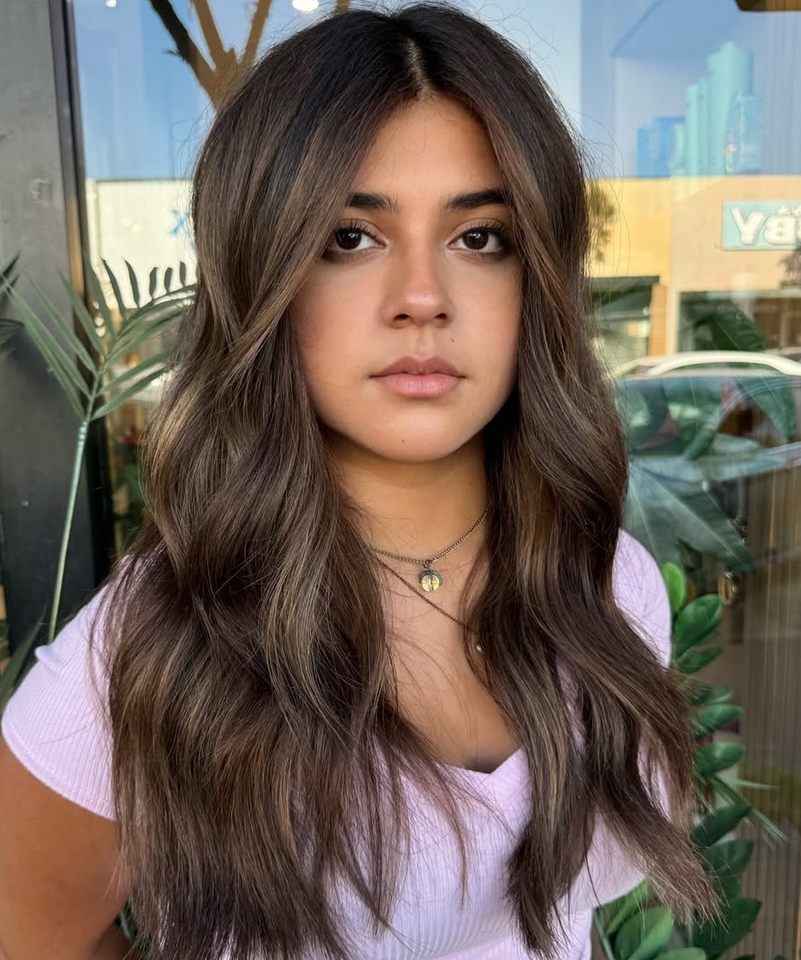 Natural-Looking Brown Balayage Hair