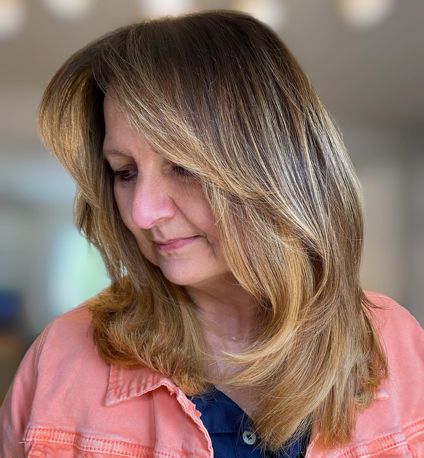 Over Medium Cut with Bronde Balayage