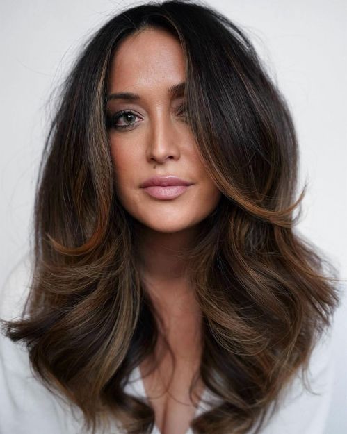 Delicate Candlelit Brown Balayage Hair