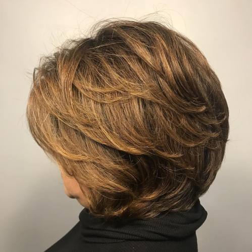 Short To Medium Layered Cut For Older Women