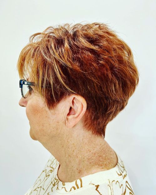 Vibrant Shaggy Pixie for Over 50