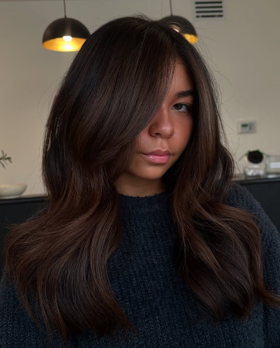 Dark Brown Hairstyle for Thick Hair