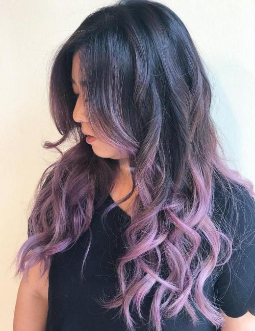 Black To Pastel Purple Ombre